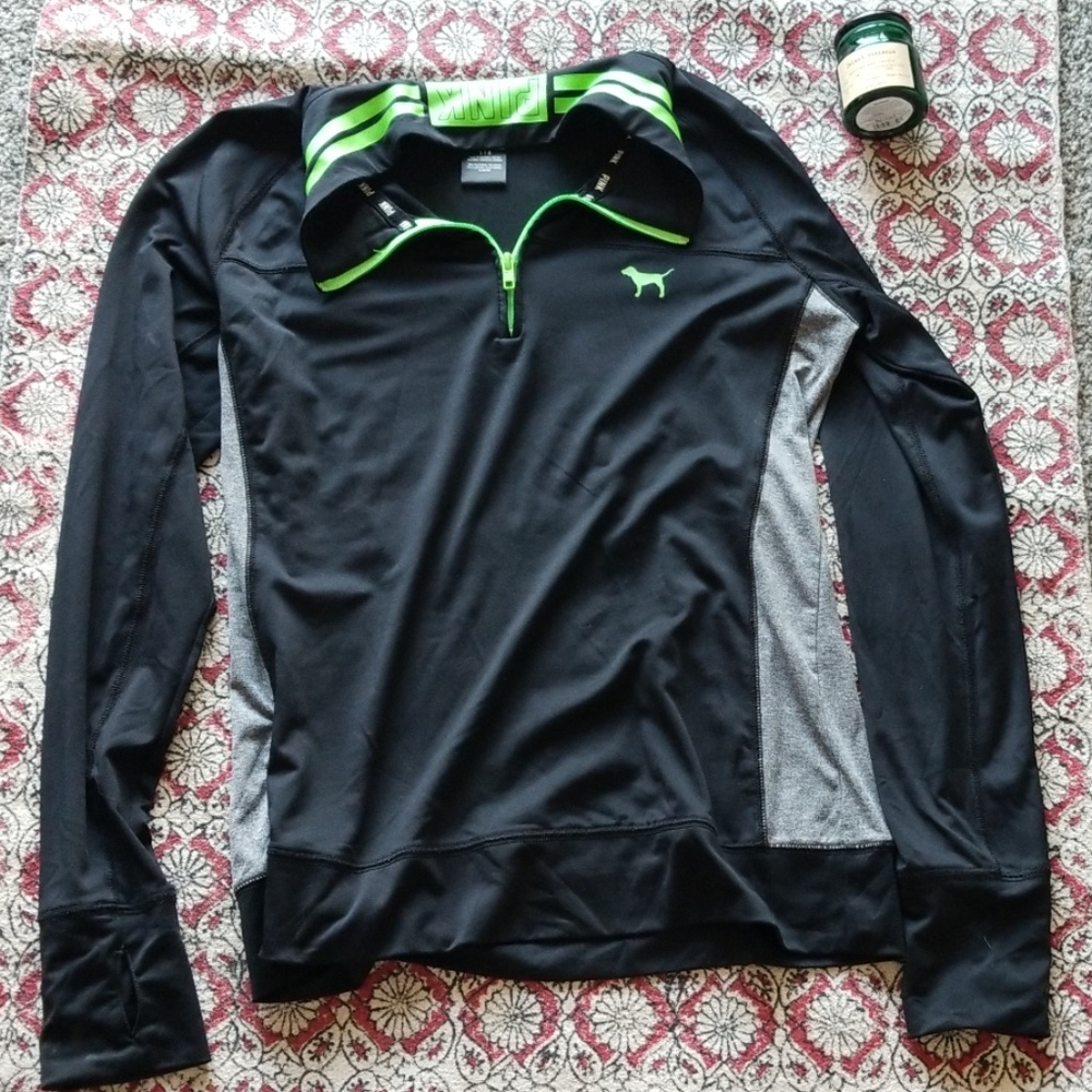 1/4 zip pink sweatshirt